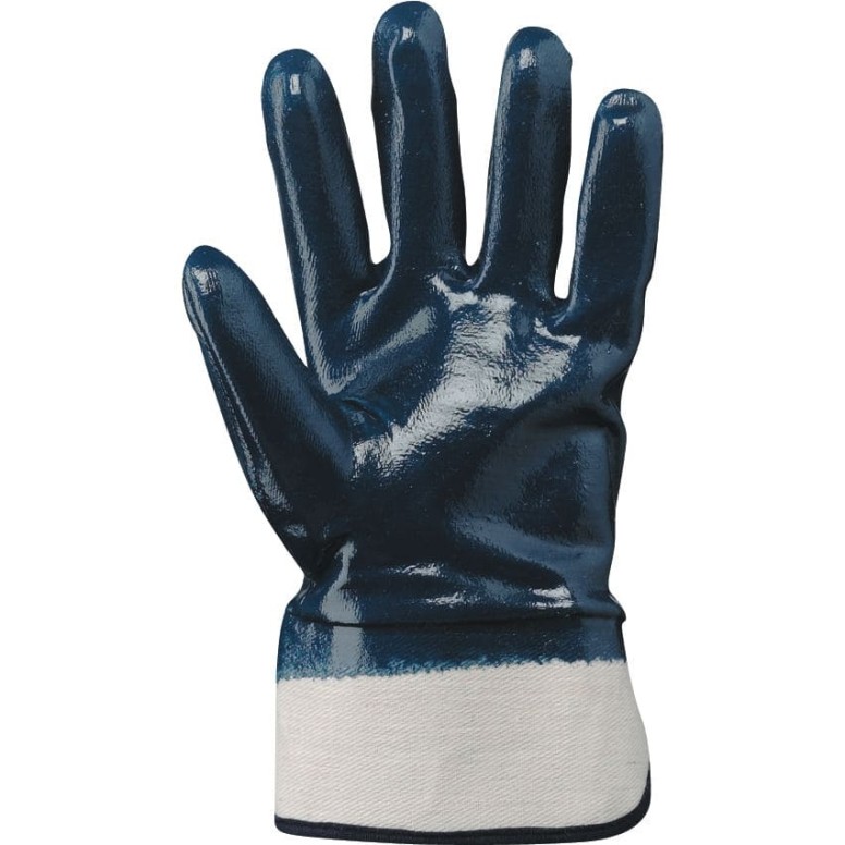 Guanti NBR con manichetta 7 cm. Dorso RICOPERTO BLU
