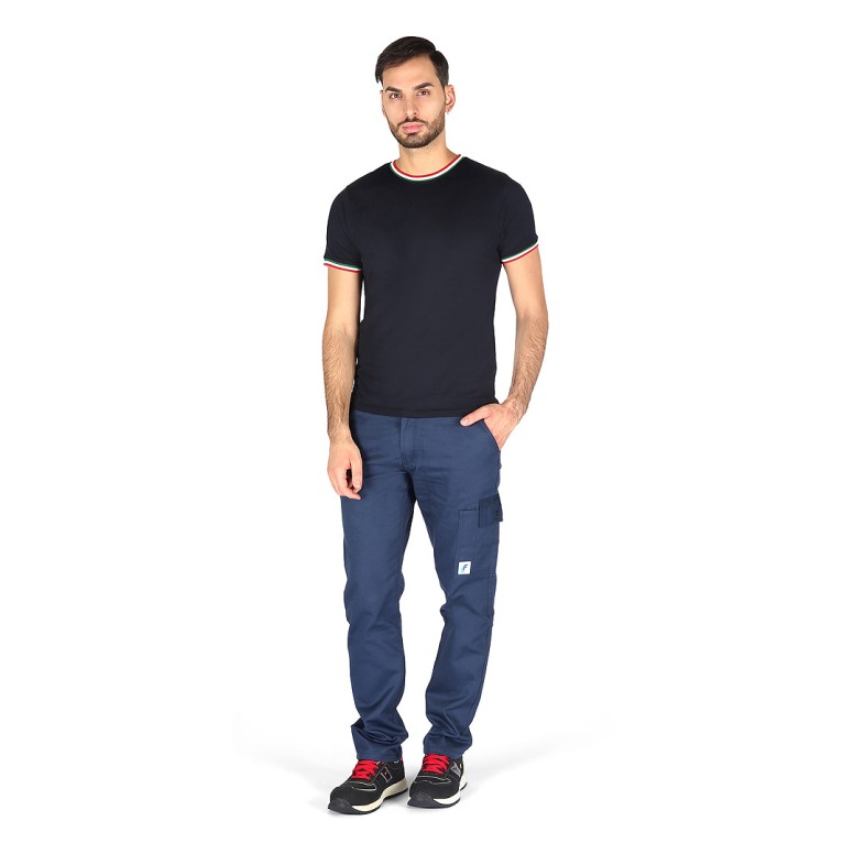 Pantalone da lavoro Economico Blu Multitasche Cotone 100% Massaua