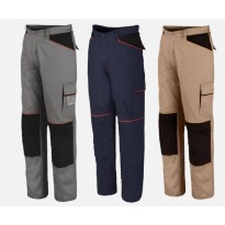 Pantaloni da lavoro leggeri antinfortunistica multitasche 100% cotone ISSA LINE 8930